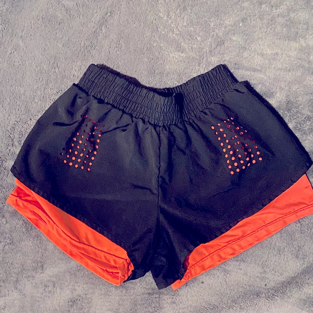 Small Black/Coral Athletic Short